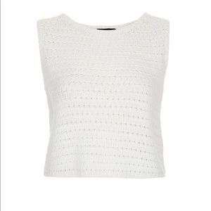 TOPSHOP White Knit/Crochet Top